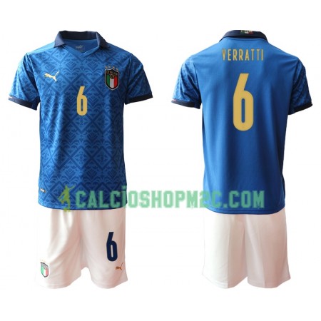 Italia Verratti 6 Bambino Maglia Prima Euro 2020 Manica Corta (+ Pantaloncini)